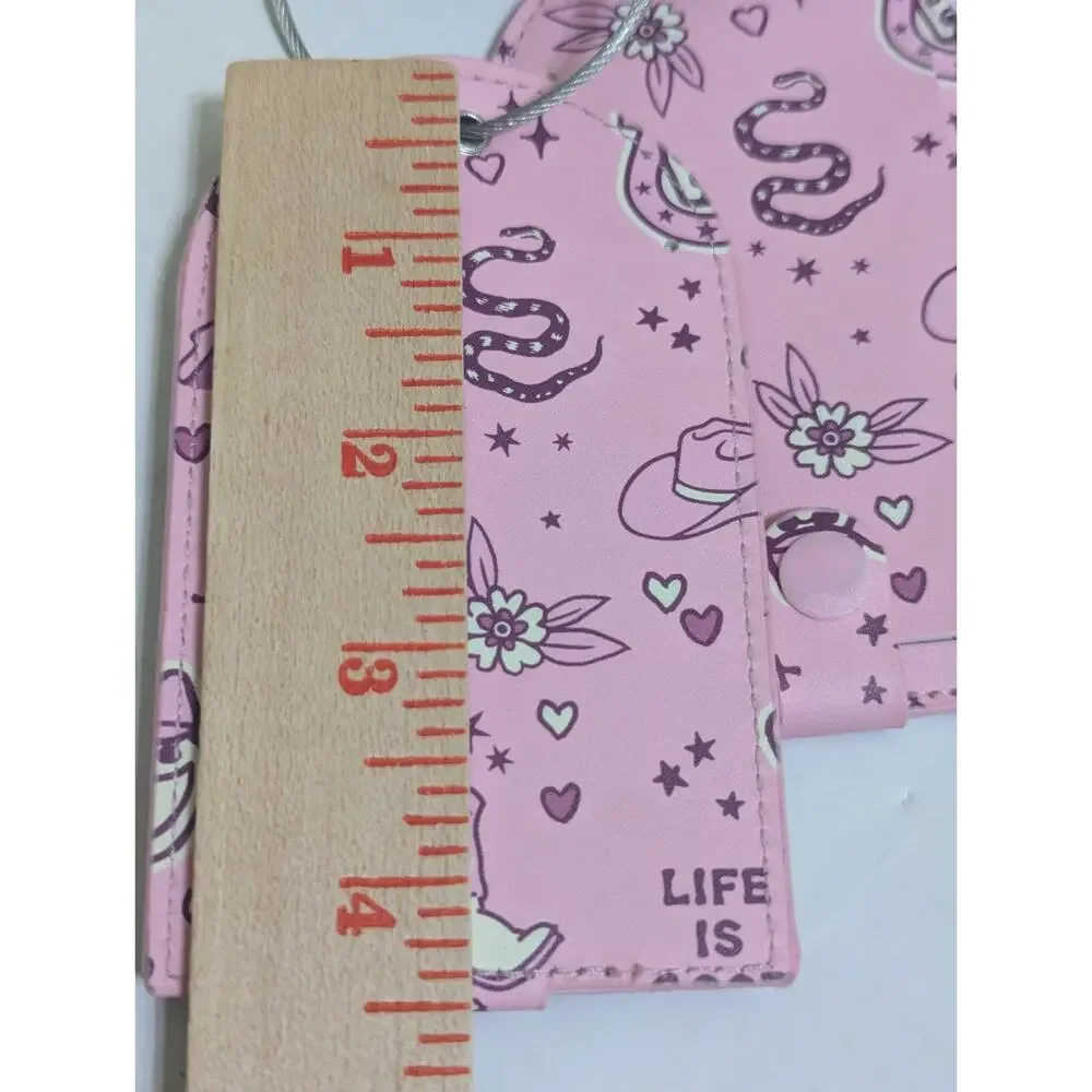 Life Is Good Pink Horse Cowgirl Cowboy Luggage Tags, Set Of 2 Boots Horseshoe